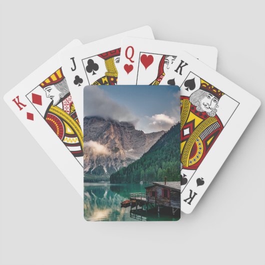 Italienisches Foto Bergsee Landschaft Spielkarten (Rückseite)