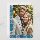 Italienisches Foto "Blauer Til Lemon Citrus" Save The Date (Rückseite)