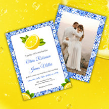 Italienisches Foto Hochzeit am blauen Tile