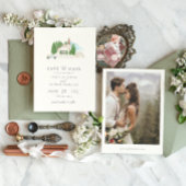 Italienisches Foto in Aquarellfarben Save the Date Einladung