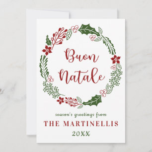Italienisches Frohe Weihnachten, Benutzerdefiniert Feiertagskarte