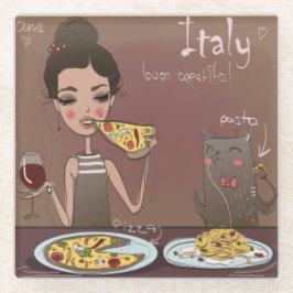 Italienisches Frühstück Glasuntersetzer