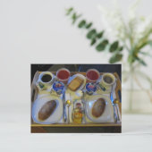 Italienisches Frühstück Postkarte (Stehend Vorderseite)