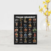 Italienisches Gehirn Rot Italienisches Brainrot Fu Karte (Gelbe Blume)