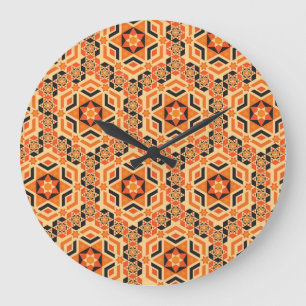 Italienisches geometrisches Muster, Vintages Mosai Große Wanduhr