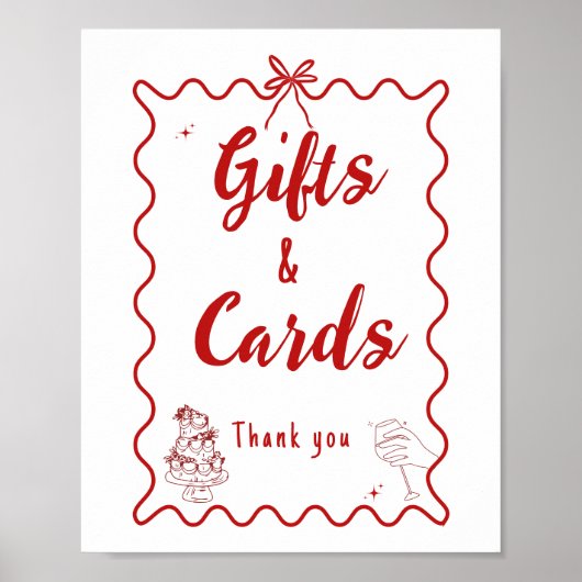 Italienisches Geschenk und Karten - Hochzeitszeich Poster (Vorne)