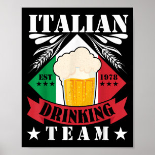 Italienisches Getränketeam Beer Drinker Männer Fra Poster