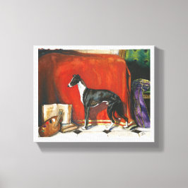 Italienisches Greyhound-Aquarellbild Leinwanddruck