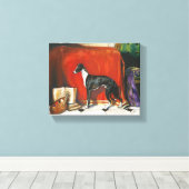 Italienisches Greyhound-Aquarellbild Leinwanddruck (Insitu (Holzboden))