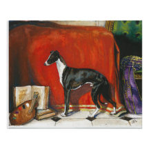 Italienisches Greyhound-Aquarellbild