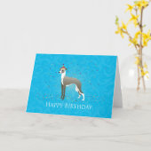 Italienisches Greyhound Birthday Design Karte (Gelbe Blume)