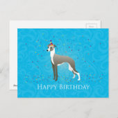 Italienisches Greyhound Birthday Design Postkarte (Vorne/Hinten)