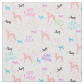 Italienisches Greyhound Birthday Fabric, Joann Fab Stoff (Nahaufnahme)