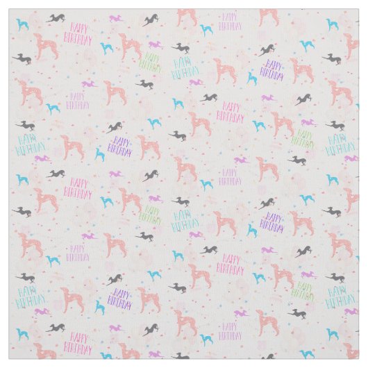 Italienisches Greyhound Birthday Fabric, Joann Fab Stoff (Muster)