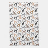 Italienisches Greyhound Dog Bones and Paws Küchent Geschirrtuch (Vertikal)