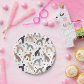 Italienisches Greyhound Dog Bones and Paws Paper P Pappteller (Party)