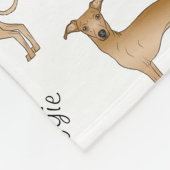Italienisches Greyhound Dog Muster und Hausname Fleecedecke (Ecke)