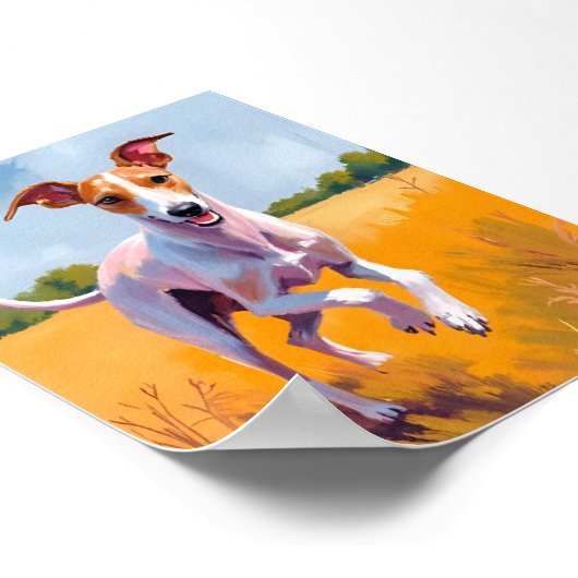 Italienisches Greyhound Dog Painting Poster (Ecke)
