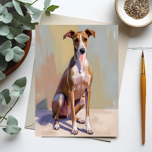 Italienisches Greyhound Dog Painting Postkarte