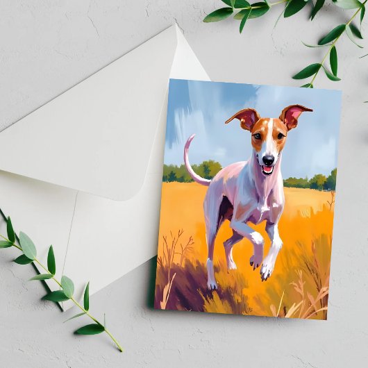 Italienisches Greyhound Dog Painting Postkarte