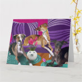 Italienisches Greyhound Dog Portrait, farbenfrohe  Karte (Gelbe Blume)