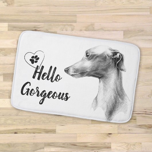 Italienisches Greyhound Dog Portrait Hallo Großart Badematte