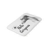 Italienisches Greyhound Dog Portrait Hallo Großart Badematte (Schrägansicht)