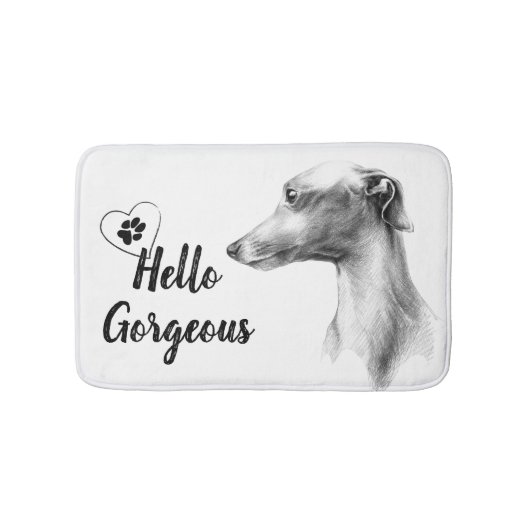 Italienisches Greyhound Dog Portrait Hallo Großart Badematte (Vorderseite)