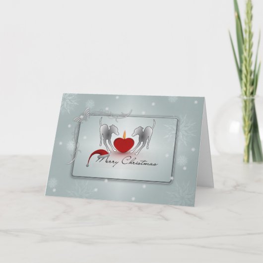 Italienisches Greyhound frohe Weihnachten (Vorderseite)