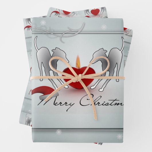 Italienisches Greyhound Frohe Weihnachten Geschenkpapier Set (Beispiel)