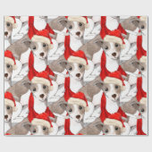 Italienisches Greyhound Gemustert Weihnachten Geschenkpapier (Flach)