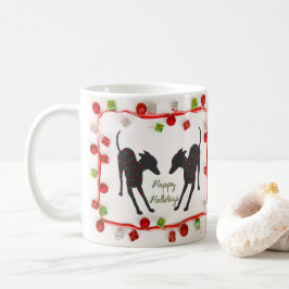 Italienisches Greyhound Happy Holidays Kaffeetasse