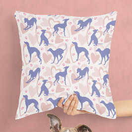 Italienisches Greyhound Hearts Paws Periwinkle Pat Kissen