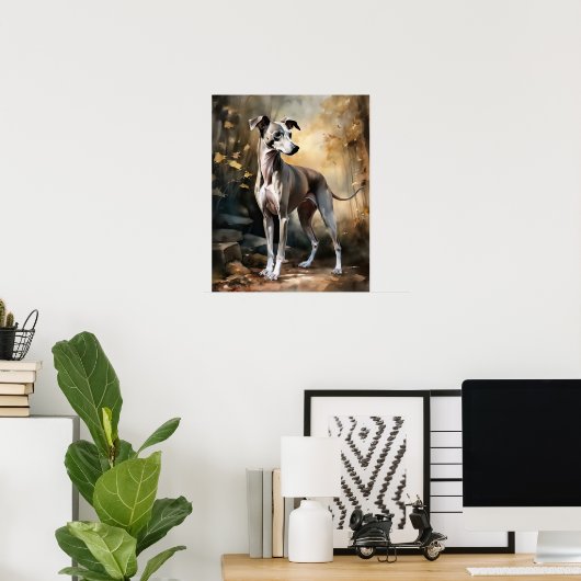 Italienisches Greyhound Hund Art Print Poster (Heimbüro)