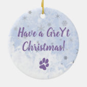 Italienisches Greyhound-Hunde-Portrait Personalisi Keramik Ornament (Hinten)