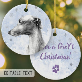 Italienisches Greyhound-Hunde-Portrait Personalisi Keramik Ornament