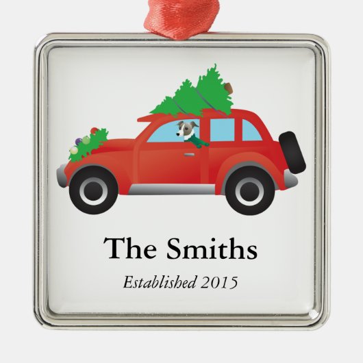 Italienisches Greyhound oder Whippet Fahren Weihna Silbernes Ornament (Vorne)