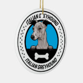 Italienisches Greyhound Peeking Illustration Abzei Keramik Ornament (Rechts)