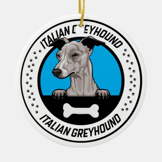 Italienisches Greyhound Peeking Illustration Abzei Keramik Ornament (Vorne)