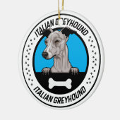 Italienisches Greyhound Peeking Illustration Abzei Keramik Ornament (Links)