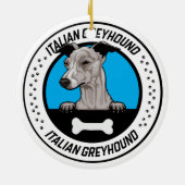 Italienisches Greyhound Peeking Illustration Abzei Keramik Ornament (Hinten)
