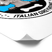 Italienisches Greyhound Peeking Illustration Abzei Poster (Ecke)