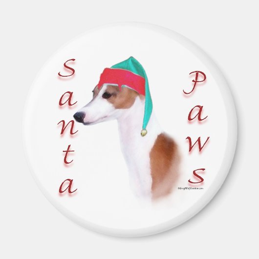 Italienisches Greyhound Santa Paws Magnet (Vorne)
