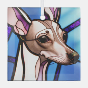 Italienisches Greyhound "Stains Glass" Ornament Aus Glas