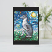 Italienisches Greyhound Starry Night Whippet Hund Dankeskarte (Stehend Vorderseite)