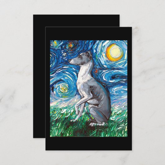 Italienisches Greyhound Starry Night Whippet Hund Dankeskarte (Vorne/Hinten)