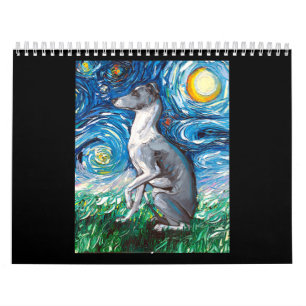 Italienisches Greyhound Starry Night Whippet Hund Kalender