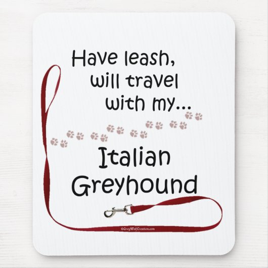 Italienisches Greyhound Travel Leash Mousepad (Vorne)