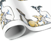 Italienisches Greyhound Trio Geschenkpapier (Rolleneckpunkt)