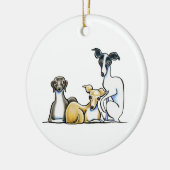 Italienisches Greyhound Trio Keramik Ornament (Links)
